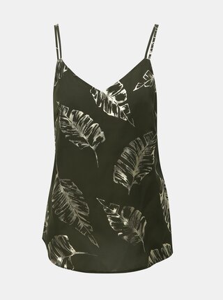 Tmavě zelený top s potiskem Dorothy Perkins