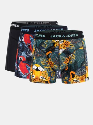 Set de 3 boxeri alb si negru cu model Jack & Jones Animals