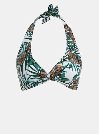Zeleno-bílý vzorovaný horní díl plavek Dorothy Perkins