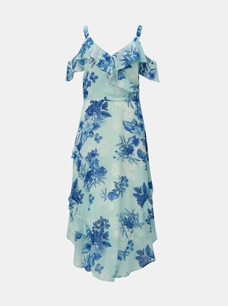 Světle modré květované midišaty s volány Dorothy Perkins