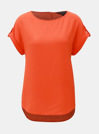 Oranžová volná halenka s knoflíky na zádech Dorothy Perkins