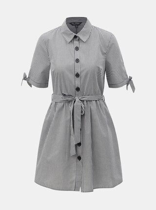 Rochie tip camasa alb-negru in carouri Miss Selfridge