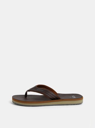 Tmavě hnědé pánské žabky Quiksilver Carver