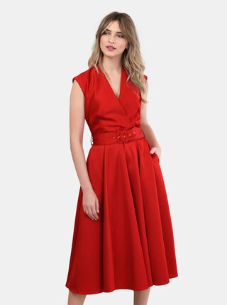 Rochie rosie cu striatii Closet