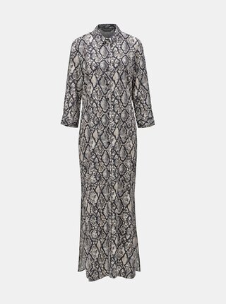 Modro-béžové košilové maxišaty s hadím vzorem Dorothy Perkins