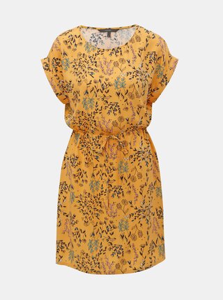 Oranžové květované šaty VERO MODA Simply
