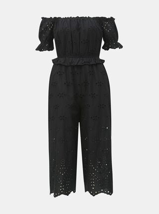 Černý overal s madeirou Miss Selfridge