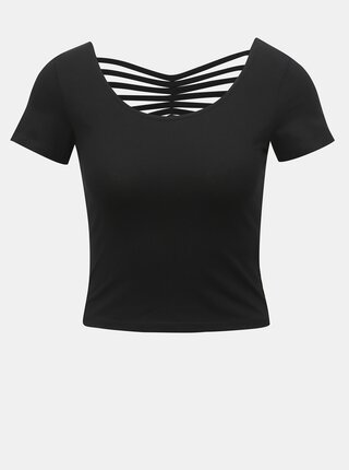 Černý crop top TALLY WEiJL