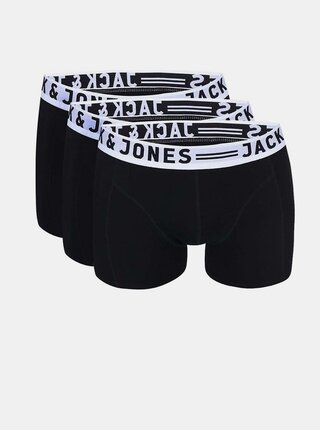 Set de trei perechi de boxeri negri Jack & Jones Sense