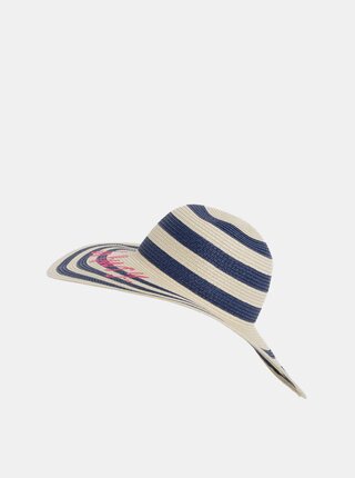 Modro-béžový dámský pruhovaný klobouk s výšivkou Tom Joule Shade