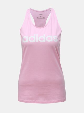 Růžové dámské tílko s potiskem adidas CORE