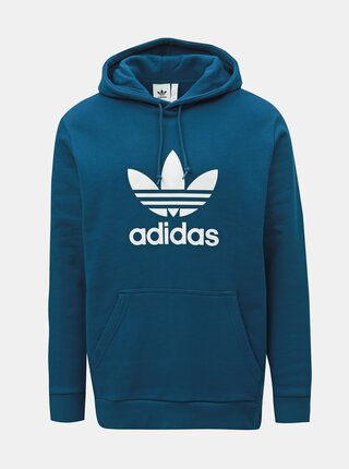 Modrá pánská mikina s kapucí adidas Originals Trefoil