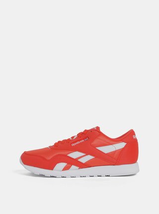 Červené dámské tenisky se detaily v semišové úpravě Reebok CL Nylon Color