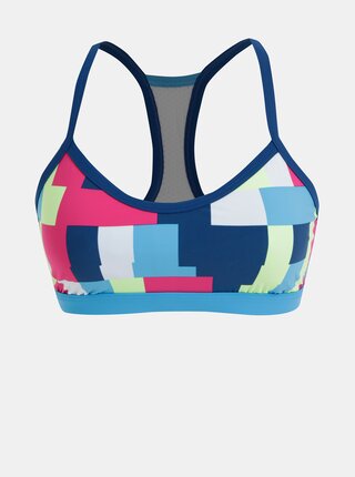 Modrý dámský vzorovaný horní díl plavek adidas Performance All Me