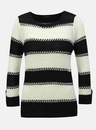 Pulover alb-negru in dungi M&Co