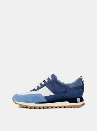 Pantofi sport alb-albastru de dama din piele intoarsa Geox Tabely