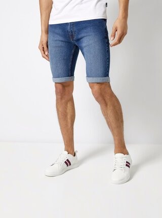 Pantaloni scurti albastru inchis din denim Burton Menswear London