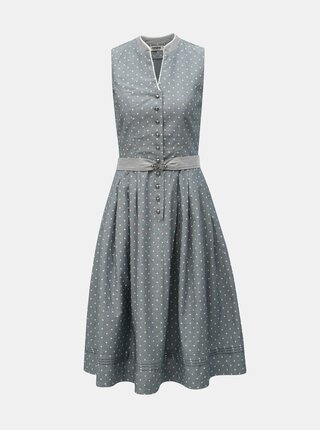Rochie gri cu model si curea Maloja Bella Mira