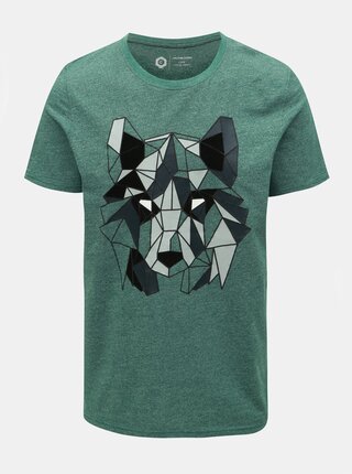Zelené žíhané slim fit tričko Jack & Jones Raimi