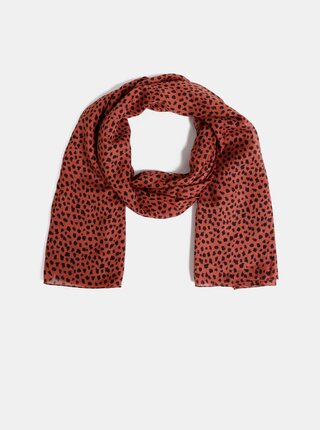 Esarfa rosie cu motiv leopard Pieces Curie