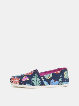 Modré dámské vzorované slip on TOMS