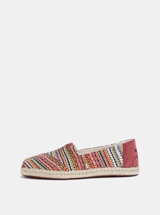 Červené dámske vzorované espadrilky TOMS