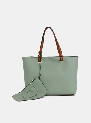 Geanta pentru shopping verde deschis cu portofel 2 in 1 Gionni Shelly