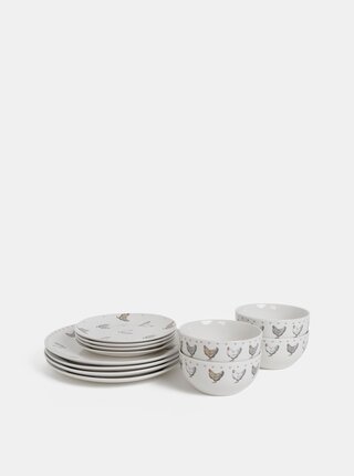 Sada dvanácti kusů nádobí s motivem slepic Cooksmart