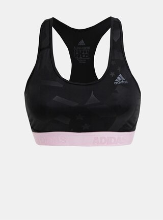 Černá vzorovaná sportovní podprsenka adidas Performance Drst Ask