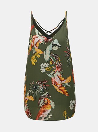 Kaki kvetovaný top Dorothy Perkins Tall