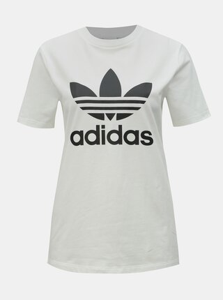 Bílé dámské tričko s potiskem adidas Originals Trefioil