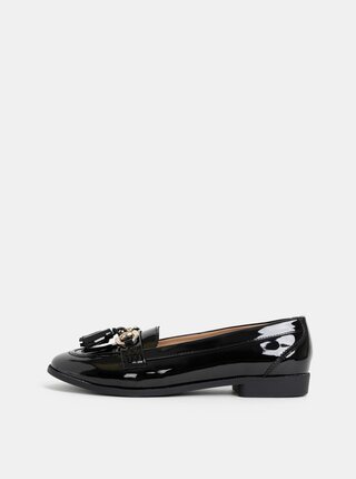 Černé lesklé mokasíny Dorothy Perkins