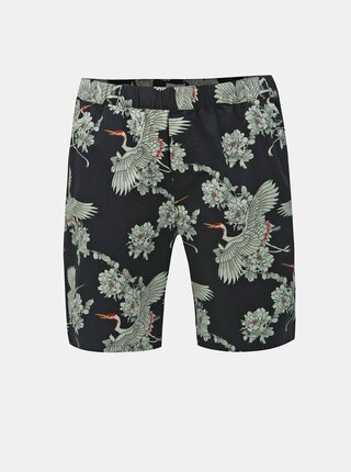 Pantaloni scurti negri cu model si buzunare Selected Homme