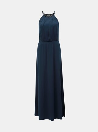 Rochie maxi albastru inchis cu dantela la spate VILA Taini