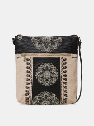Černo-béžová vzorovaná crossbody kabelka Desigual Lady Kaua