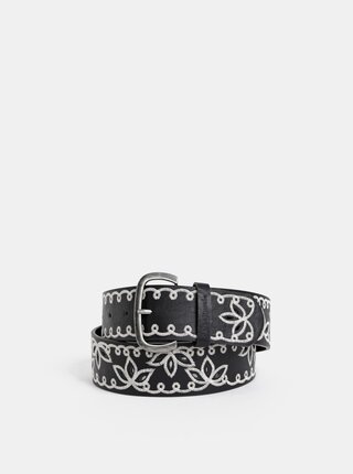 Černý pásek s výšivkou Desigual Holy Belt