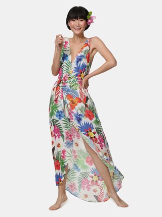 Rochie maxi alba florala Desigual Patrice