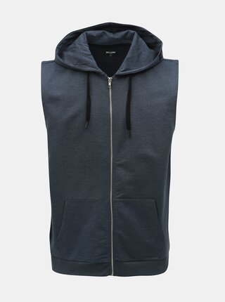 Tmavomodrá basic mikina bez rukávov ONLY & SONS Niko