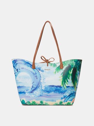Geanta albastra reversibila cu model 2 in 1 Desigual Landscape Ocean