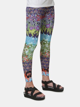 Leggings mov-albastru cu model Desigual Johana