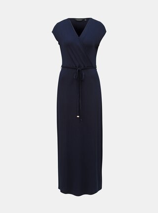 Tmavě modré maxišaty s překládaným výstřihem Dorothy Perkins