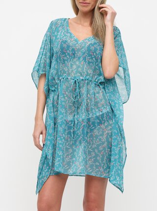 Modrý květovaný kaftan Pieces Bikat