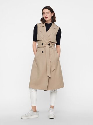 Béžový trenčkot bez rukávů VERO MODA Spice