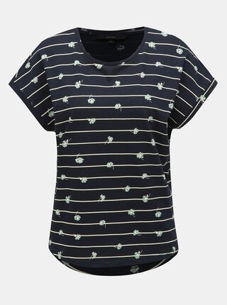 Tmavě modré vzorované tričko VERO MODA Sally Willow