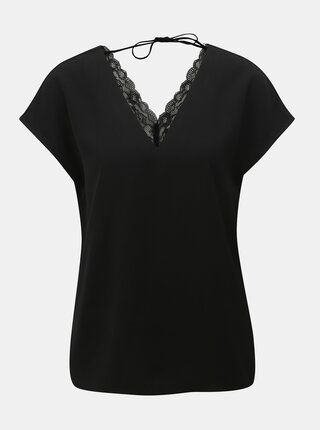 Černá halenka s krajkou VERO MODA Rosa