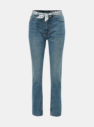 Modré regular fit džíny páskem VERO MODA Joana