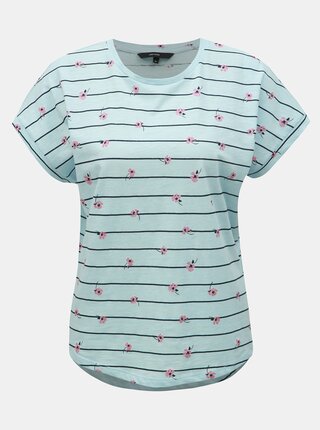 Světle modré vzorované tričko VERO MODA Sally Willow