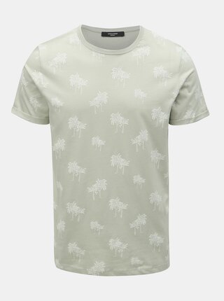 Světle šedé vzorované tričko Jack & Jones Slam
