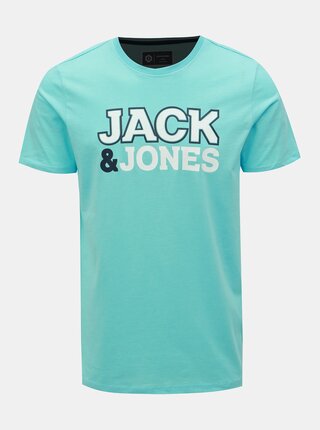 Světle modré tričko s potiskem Jack & Jones Nine