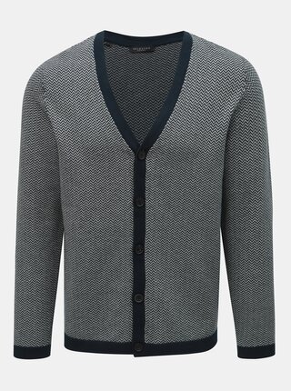 Cardigan gri-albastru cu model Selected Homme Jaz-Harring